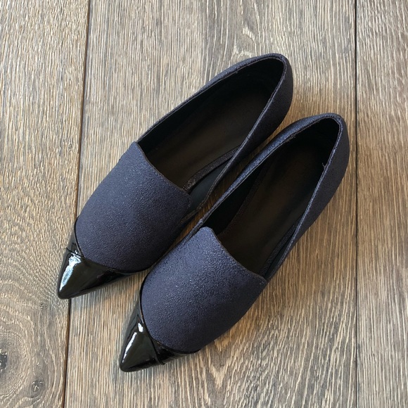 TIBI ANYA BLack/Navy Pointy Toe Loafers - Picture 5 of 7